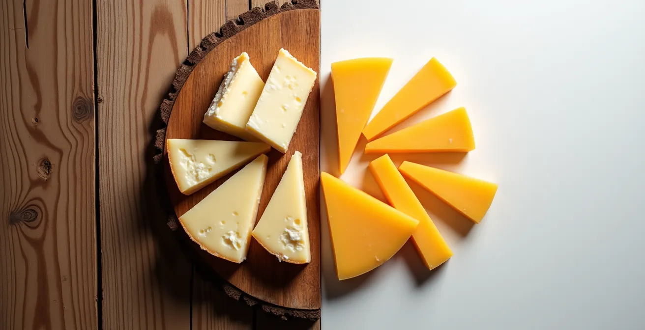 Table de dégustation comparative entre produits artisanaux et industriels