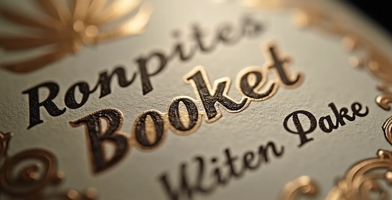 Détail macro d'une étiquette de vin montrant la texture du papier et les détails d'impression