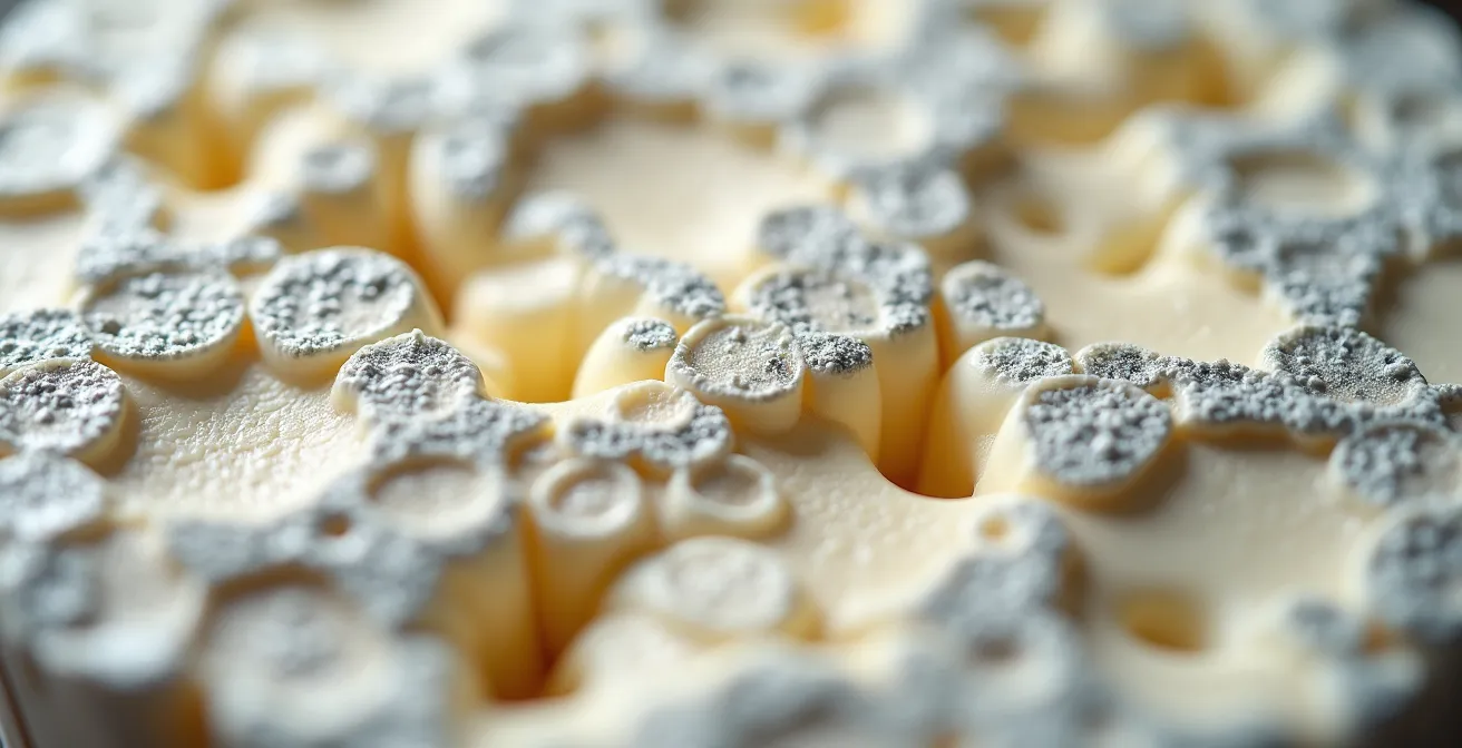 Composition macro montrant la texture d'un produit classique parfaitement affiné avec ses cristaux de sel