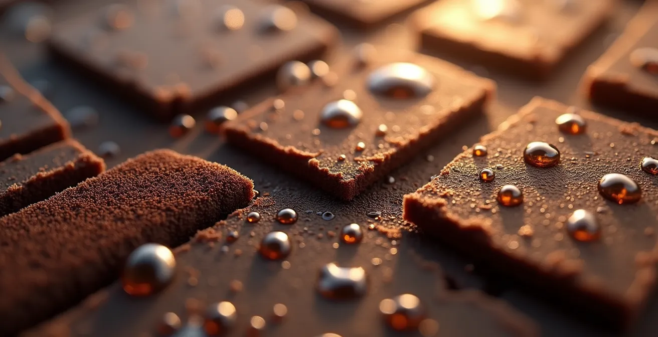 Détails macro d'une surface texturée évoquant l'expérience tactile