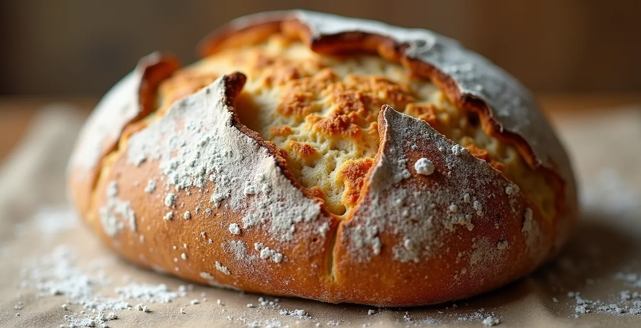 Pain artisanal aux formes irrégulières célébrant l'imperfection naturelle